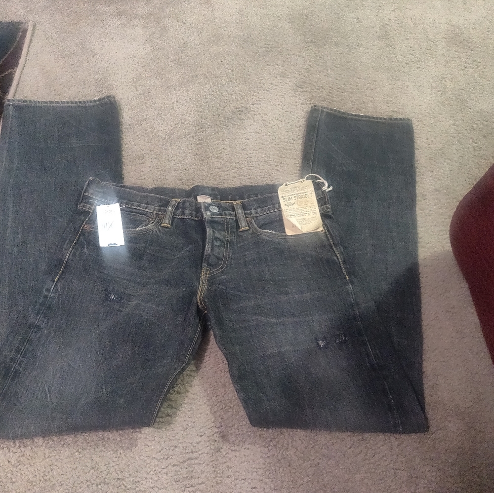 DBL RRL Ralph Lauren Slim Straight Dusty Dark Jns - Picture 2 of 16